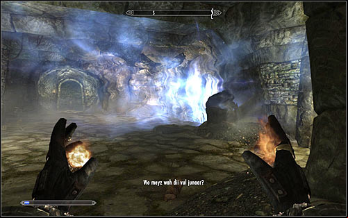 Look around the first area and afterwards choose the southern corridor - Staff of Magnus - p. 1 - College of Winterhold quests - The Elder Scrolls V: Skyrim Game Guide