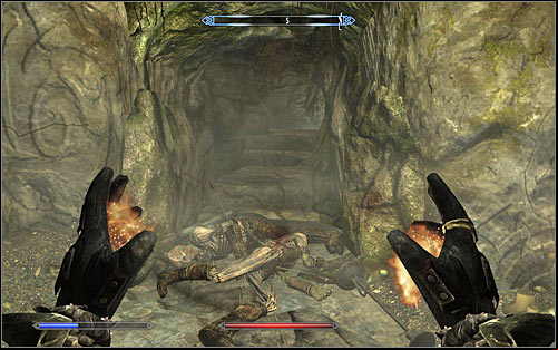 You can now head west, reaching a bigger cave in which you will come across more Draugrs - Staff of Magnus - p. 1 - College of Winterhold quests - The Elder Scrolls V: Skyrim Game Guide