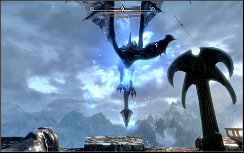 After Odahviing appears, you will have to act quick as the dragon is capable of dealing great fire damage - Catching the dragon | The Fallen - The Fallen - The Elder Scrolls V: Skyrim Game Guide