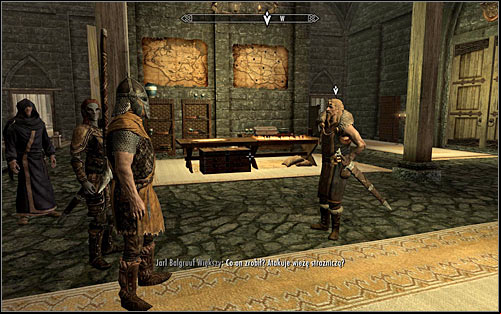 Follow Irileth, choosing the stairs leading to where Jarl Balgruuf is (screen above) - Meeting with the Jarl | Dragon Rising - Dragon Rising - The Elder Scrolls V: Skyrim Game Guide