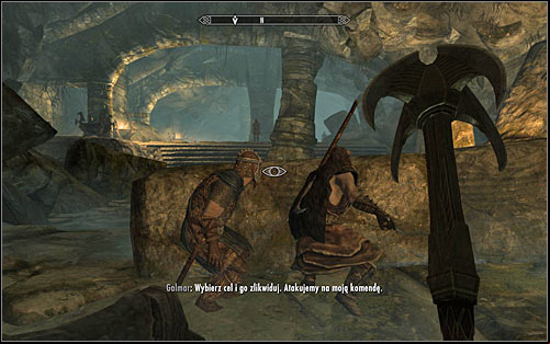 Crouching, the other Stormcloak soldiers (the above screen), but attack the Legionnaires only when Galmar gives the command - The Jagged Crown - p.1 | Stormcloak Rebellion Quests - Stormcloak Rebellion Quests - The Elder Scrolls V: Skyrim Game Guide
