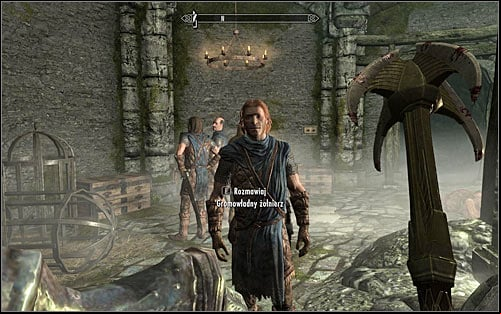 Free all four Stormcloak soldiers and wait until they run to one nearby chests to recollect their equipment (the above screen) - Rescue from Neugrad - p.2 | Stormcloak Rebellion Quests - Stormcloak Rebellion Quests - The Elder Scrolls V: Skyrim Game Guide