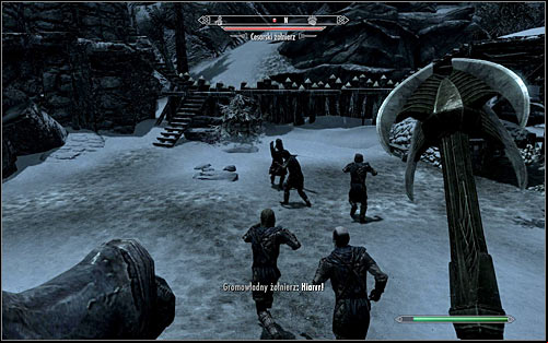 Once youre in the courtyard, youll probably be surprised that its guarded only by three Legionnaires (the above screen) - Rescue from Neugrad - p.2 | Stormcloak Rebellion Quests - Stormcloak Rebellion Quests - The Elder Scrolls V: Skyrim Game Guide