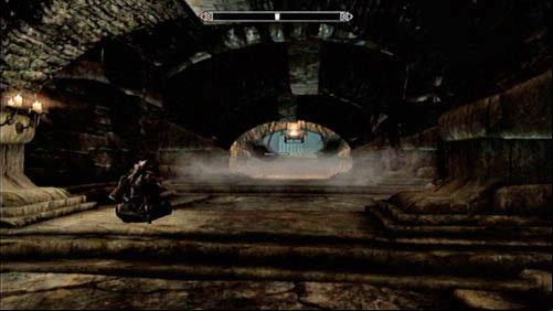 Head inside the next room and be ready for a sprint - deadly pendulums hang from the ceiling and only you can get past them (by using the Whirlwind Sprint Shout) - Find the source of Miraaks power | Main story mode - The Temple of Miraak - Main story mode - The Temple of Miraak - The Elder Scrolls V: Skyrim - Dragonborn Game Guide