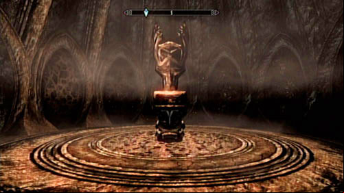 At the end you will find a peculiar round room with a pedestal in the middle - Find the source of Miraaks power | Main story mode - The Temple of Miraak - Main story mode - The Temple of Miraak - The Elder Scrolls V: Skyrim - Dragonborn Game Guide