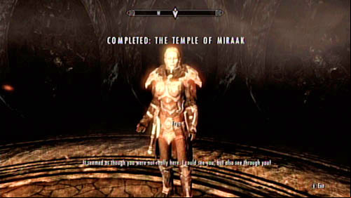 After returning from the unfamiliar realm, you will end up back in the strange round room - Talk to Frea - part 2 | Main story mode - The Temple of Miraak - Main story mode - The Temple of Miraak - The Elder Scrolls V: Skyrim - Dragonborn Game Guide