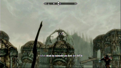 After leaving the dungeons of Nchardak, you will be attacked by a large dragon - Krosulhah - Talk to Storn | Main story mode - Gardener of Men - Main story mode - Gardener of Men - The Elder Scrolls V: Skyrim - Dragonborn Game Guide