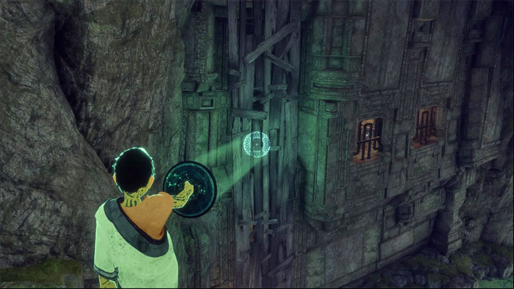 Aim the mirror at the vertical planks - Find the mirror and get out of the cave | Walkthrough - Walkthrough - The Last Guardian Game Guide