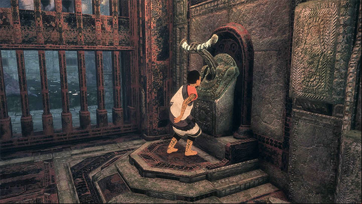 The lever will let Trico re you - Solve the chain puzzle in the chamber with suits of armor | Walkthrough - Walkthrough - The Last Guardian Game Guide