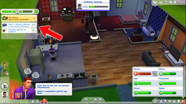 During the party, time until the end of the event, as well as all the requirements for a successful party, are displayed in the upper corner - Social events | The Sim Environment - The Sim Environment - Sims 4 Guide