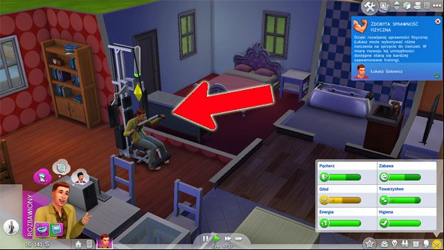 After you are promoted to the Command Center Lead (4) you need to start working on your fitness - for this, it is best to buy a weight machine, thanks to which you will also meet another promotion requirement - the necessity to exercise for 4 hours - The Sims 4: Astronaut - promotion, working hours, earnings - Careers / jobs tracks - Sims 4 Guide