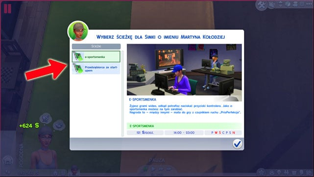 During your promotion you have to choose between the E-Sport Gamer Branch (A) and the Start Up Entrepreneur Branch (B) - The Sims 4: Tech Guru - promotion, working hours, earnings - Careers / jobs tracks - Sims 4 Guide