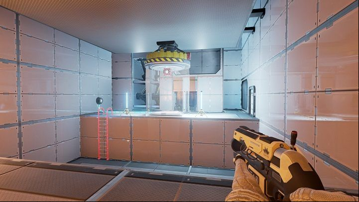 Use the control to position the magnet with container just like in the screenshot above - Chapter 4 | Walkthrough - Walkthrough - The Turing Test Game Guide