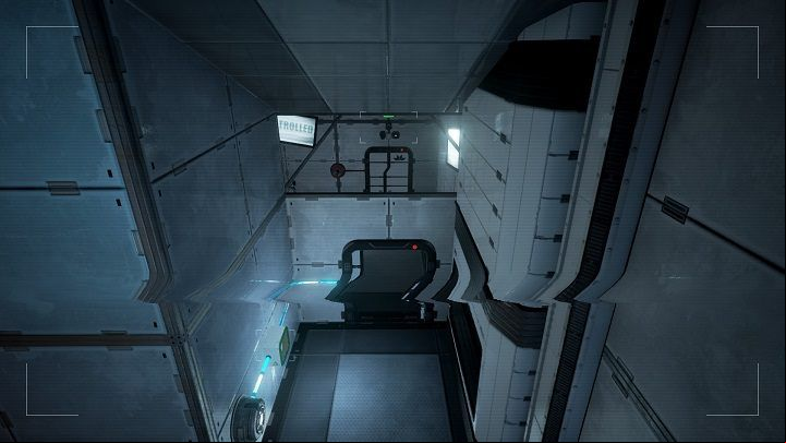 When you are looking through the cameras lens, you can open the door by using the green buttons on the wall - Chapter 4 | Walkthrough - Walkthrough - The Turing Test Game Guide