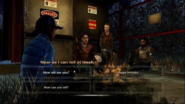 The heat of a campfire in a cold night - Chapter 3 - A Calm Quiet Night | Episode 5: No Going Back - Episode 5: No Going Back - The Walking Dead: Season Two Game Guide