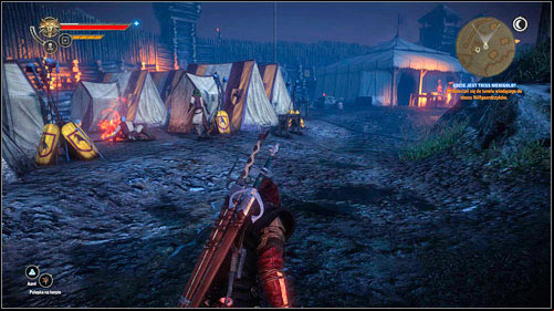 You will be inside the camp and enter stealth mode - Where is Triss Merigold? (steps 8-10) | Act II Iorweth - Main missions - The Witcher 2 Assassins of Kings Guide