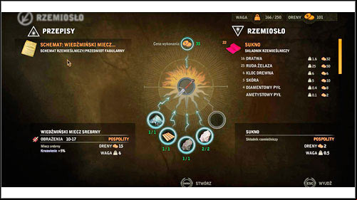 From the formula you can find out which materials you need to create the sword: diamond dust, timber, iron ore, silver ore If you were collecting stuff throughout the prologue, the only thing missing should be the silver ore You can easily buy it at the dwarven craftsman Bertold Candeler (M7, 6) - A Sword for Monsters - Side missions - The Witcher 2 Assassins of Kings Guide