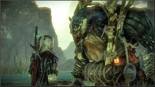 If you decide to kill the troll, go down the rock ledges to the river - you will notice the monster sitting by the bridge - Troll Trouble - Side missions - The Witcher 2 Assassins of Kings Guide