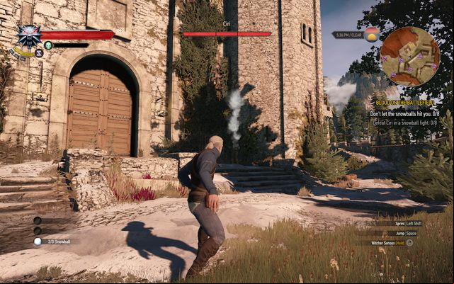 Snowball fight - it will be faster go win than give up - The Witcher 3 Wild Hunt: Blood on the Battlefield - walkthrough - Kaer Morhen - The Witcher 3 Wild Hunt Guide