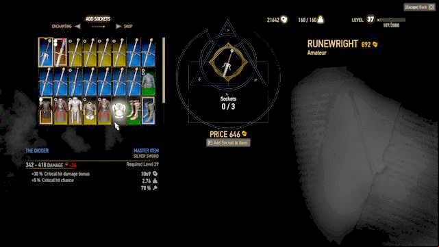 In addition to enchanting, you can add new rune sockets - Runewright - New Content in The Witcher 3: Hearts of Stone Expansion - The Witcher 3 Wild Hunt Guide