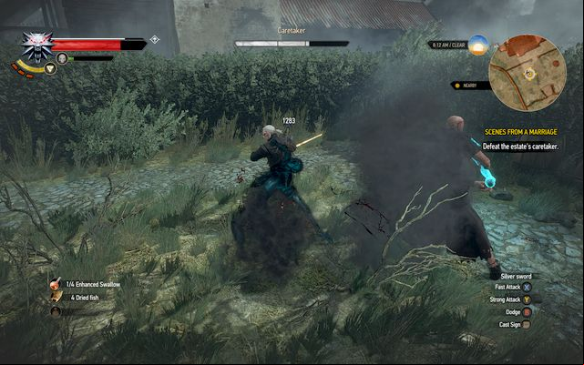 When you take about 1/3 of his health and later after you take half of it, the enemy will summon ghosts of the dead - Scenes From a Marriage - Main quests - The Witcher 3 Wild Hunt Guide