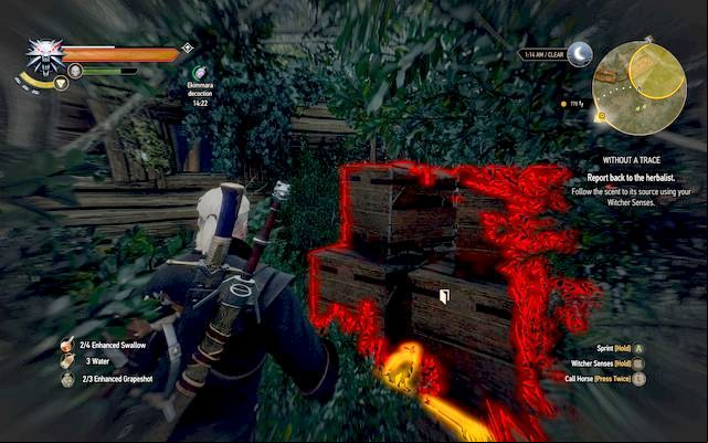 The chests at the back of the house hide the entrance to the basement - Without a Trace - Side quests - The Witcher 3 Wild Hunt Guide