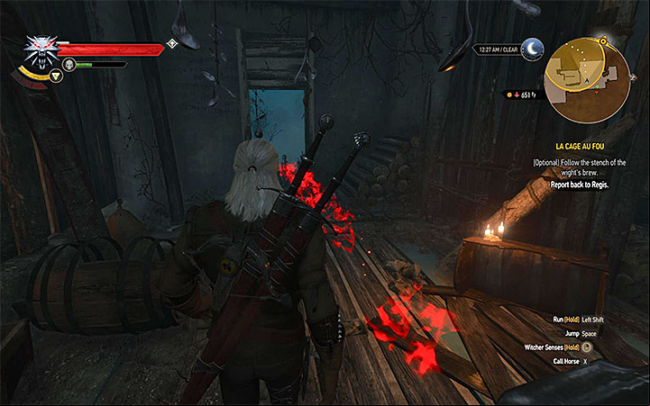 The stench will be visible after activating Witcher Senses. - La Cage au Fou - Main quests - The Witcher 3: Blood and Wine Game Guide
