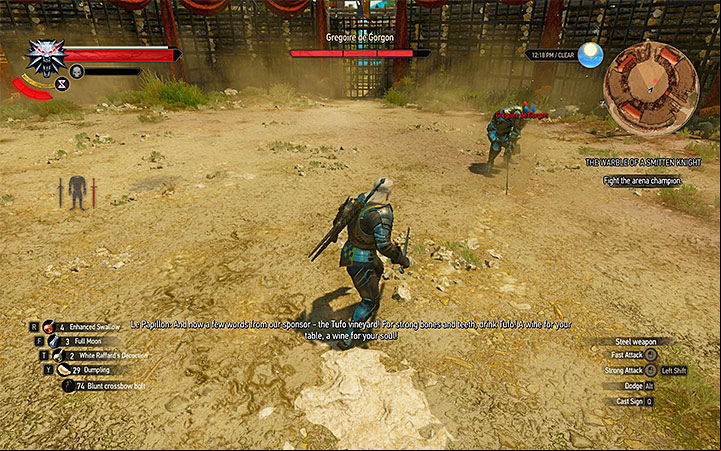Attack Gregoire after his unsuccessful attacks which end in his sword hitting the ground - Side quests and Witcher contracts opponents in The Witcher 3: Blood and Wine - All Boss Fights - The Witcher 3: Blood and Wine Game Guide