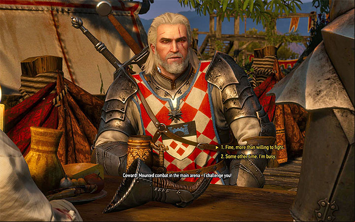 Agree to a mounted fight with Anseis - There Can Be Only One - Five Trials of Virtue - Side quests - The Witcher 3: Blood and Wine Game Guide