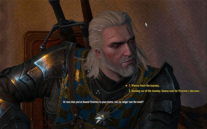 Say that you want to take part in the tournament and win - There Can Be Only One - Five Trials of Virtue - Side quests - The Witcher 3: Blood and Wine Game Guide