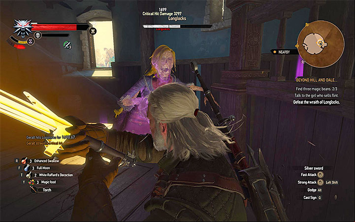 Use Yrden sign and attack the wraith whenever it appears inside the magic circle - Beyond Hill and Dale... - quest about finding Syanna - Main quests - The Witcher 3: Blood and Wine Game Guide