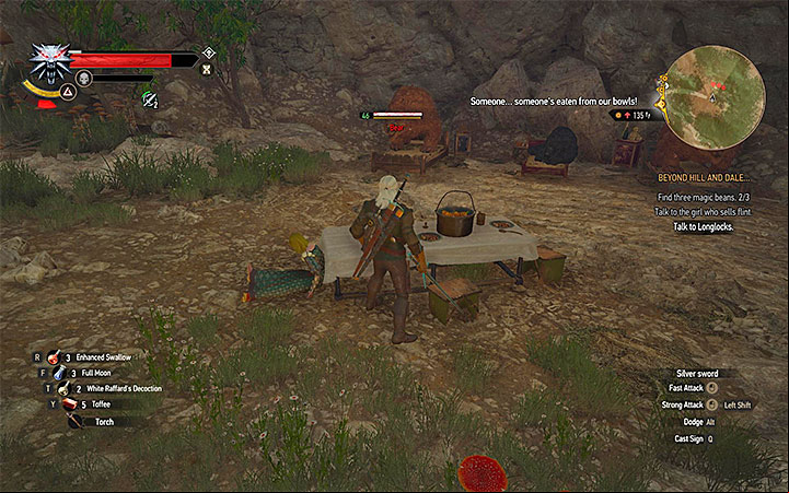 The bears will attack Geralt if he tries taking the food from the table - Beyond Hill and Dale... - quest about finding Syanna - Main quests - The Witcher 3: Blood and Wine Game Guide