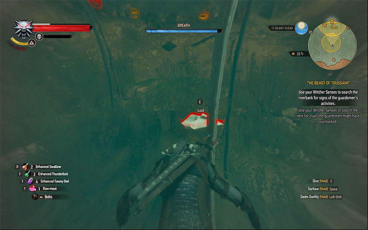 Reach the riverbank and activate witcher senses - The Beast of Toussaint - Main quests - The Witcher 3: Blood and Wine Game Guide