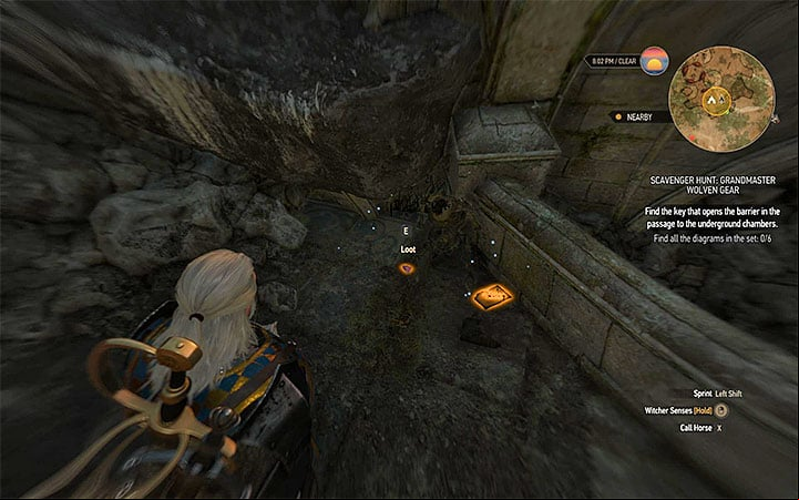 After listening to Geralts commentary you can look around for two objects shown on the above picture - Purple Ruby and George Herberts Letter - Scavenger Hunt: Grandmaster Wolven Gear - diagrams and item statistics - Grandmaster Witcher Gear - quests, diagrams and item statistics - The Witcher 3: Blood and Wine Game Guide