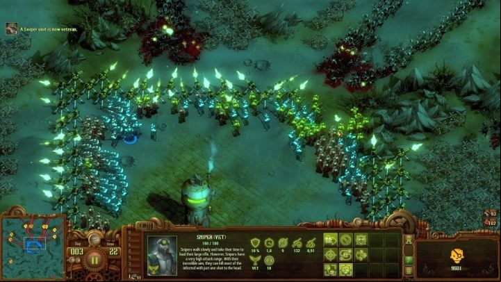 When the units begin to become veterans, the whole defense will be very simple - Infected Swarm #15 | They Are Billions campaign walkthrough - The New Empire campaign - They Are Billions Guide