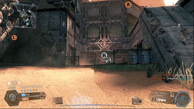One of the entrances to the capture point located at the southern end of the map - Boneyard - Maps - Titanfall - Game Guide and Walkthrough