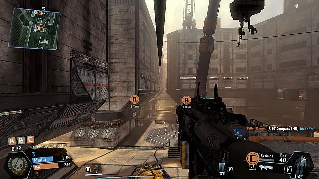 A zipline run is the fastest way to get to the heat of battle. - Rise - Maps - Titanfall - Game Guide and Walkthrough