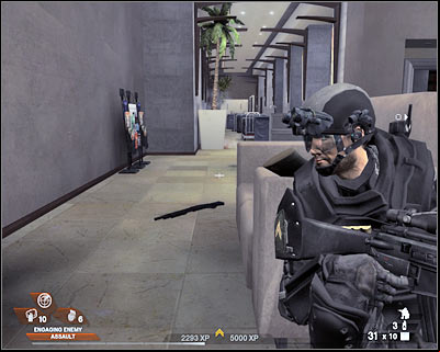 Head on to the opposite end of this corridor - Scene 1 - Penthouse - part 4 - Act 5 - Theater - Tom Clancys Rainbow Six: Vegas 2 - Game Guide and Walkthrough