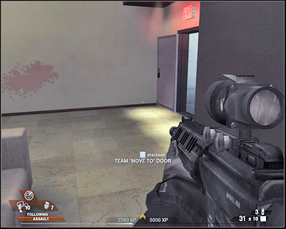 You should be able to find a new door here - Scene 1 - Penthouse - part 4 - Act 5 - Theater - Tom Clancys Rainbow Six: Vegas 2 - Game Guide and Walkthrough