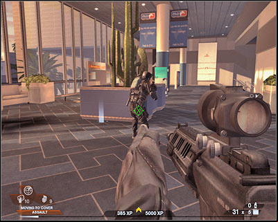 If you're having some difficulties finding a good cover, you should consider sending your teammates ahead, because they'll be able to attack enemy troops on their own - Scene 3 - North Hall - part 1 - Act 4 - Convention Center - Tom Clancys Rainbow Six: Vegas 2 - Game Guide and Walkthrough
