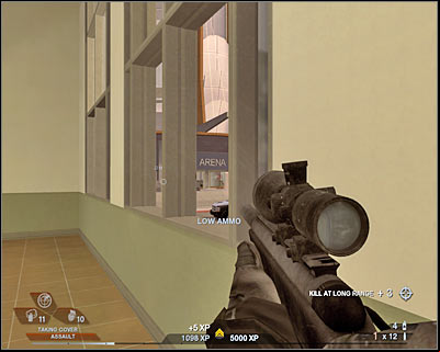I would recommend using some of the nearby objects for cover - Scene 2 - Arena - part 3 - Act 3 - Recreation Center - Tom Clancys Rainbow Six: Vegas 2 - Game Guide and Walkthrough