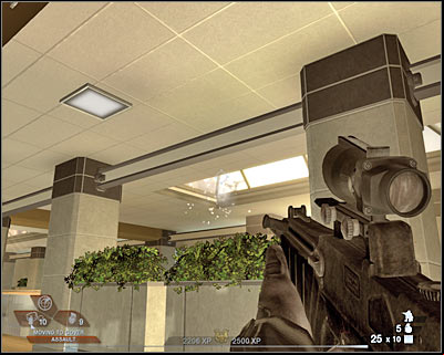 Now you should consider choosing some of the nearby pillars to be your cover points - Scene 1 - Gymnasium - part 2 - Act 3 - Recreation Center - Tom Clancys Rainbow Six: Vegas 2 - Game Guide and Walkthrough
