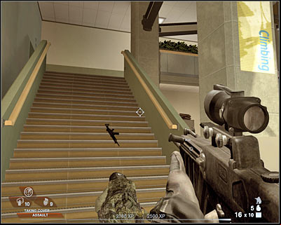 You will be able to reach a new door in just a few seconds - Scene 1 - Gymnasium - part 2 - Act 3 - Recreation Center - Tom Clancys Rainbow Six: Vegas 2 - Game Guide and Walkthrough