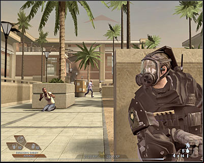 You will probably notice that reinforcements have arrived in the area - Scene 1 - Gymnasium - part 1 - Act 3 - Recreation Center - Tom Clancys Rainbow Six: Vegas 2 - Game Guide and Walkthrough