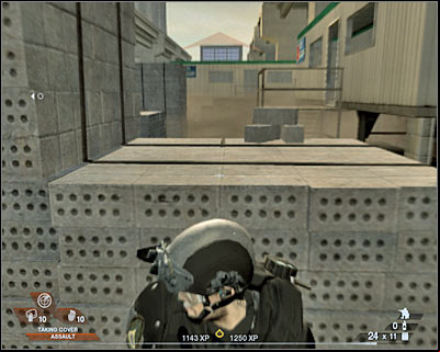 I would recommend using a sniper rifle to take out more distant targets, however you can also rely on the skills of your squad - Scene 3 - Garage - part 3 - Act 2 - Old Vegas - Tom Clancys Rainbow Six: Vegas 2 - Game Guide and Walkthrough