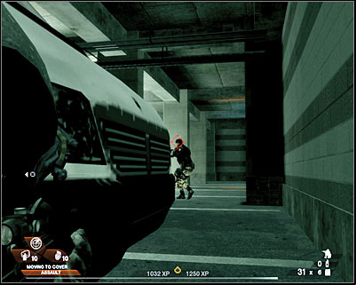 This is going to be the most difficult section, so you must be careful - Scene 3 - Garage - part 1 - Act 2 - Old Vegas - Tom Clancys Rainbow Six: Vegas 2 - Game Guide and Walkthrough