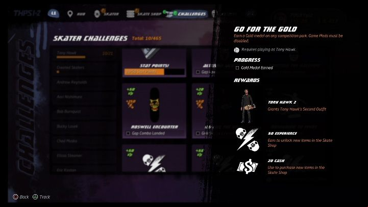 Each character available in the game has its own challenges - Tony Hawks Pro Skater 1+2: Tony Hawk guide, skills - Original skaters - Tony Hawks Pro Skater 1+2 Guide