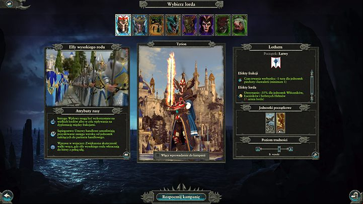 You begin the game with choosing a faction. - Choosing Faction | Campaign Map Gameplay - Campaign Map Gameplay - Total War: Warhammer II Game Guide