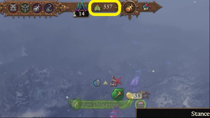 Its current amount is displayed in the upper middle part of the screen - Total War Warhammer 3: Nurgle - unique mechanics - Nurgle - Total War Warhammer 3 Guide
