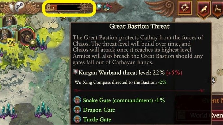 After it fills the Chaos forces will attack your gates - Total War Warhammer 3: Grand Cathay - Unique mechanics - Grand Cathay - Total War Warhammer 3 Guide
